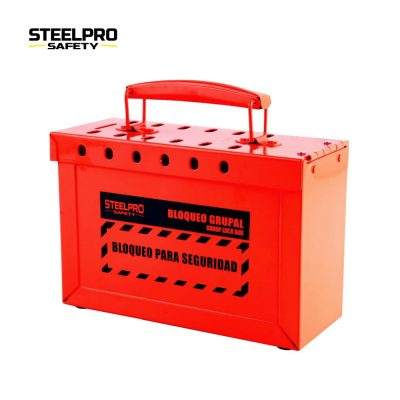 Caja de Bloqueo Grupal Roja – Steelpro