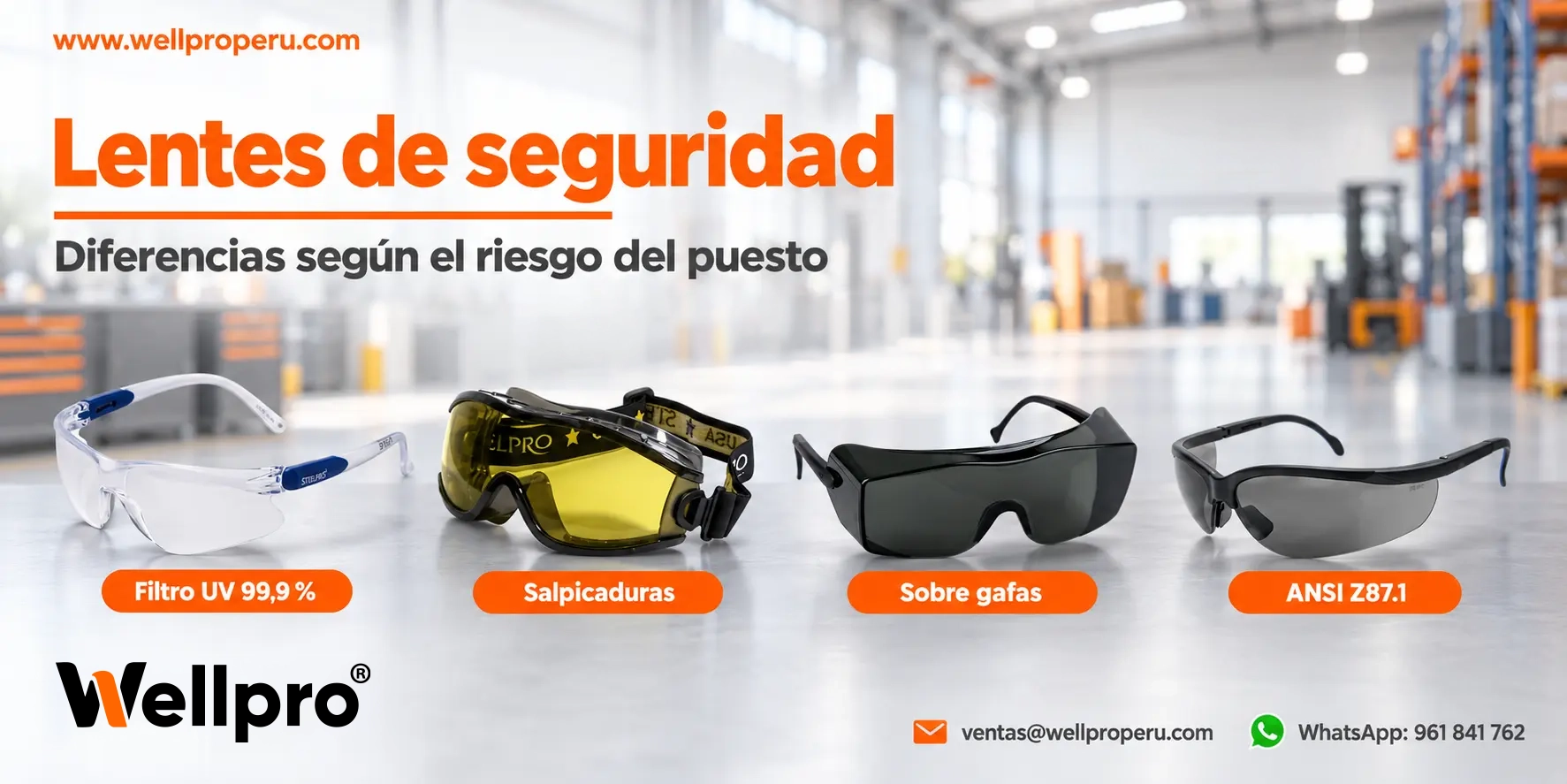 Lentes de seguridad: diferencias según el riesgo del puesto
